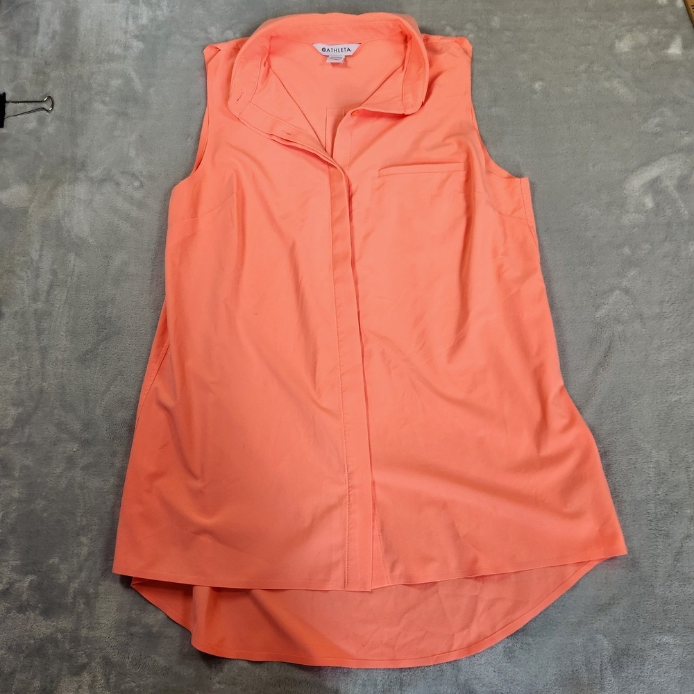 Athleta Urbanite Shirt Tank Top, Sunset Glow Orange SIZE S